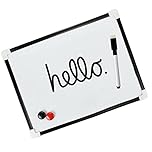 Mini A4 Magnetic Whiteboard 29.5cm, Portable Notice Memo Board for Kitchen Wall, Marker Pen with Eraser, Round Magnets, Perfect for Writing Instant, Removable Notes and Memos