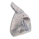 WRITWAA Bolso de Mano de Tela Diseño de Nudo Japonés Bolso de Mano Elegante para Mujer para Eventos de Kimono Hanfu de Estilo Japonés