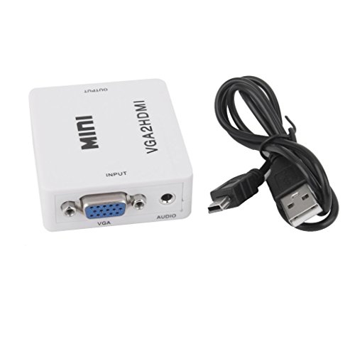 Image of ATEVON VGA to HDMI Converter Adapter (Multicolor) | Full HD 1080P VGA Male to HDMI Female with Audio & USB Power | Video Converter for Laptop, PC, Monitor, Projector, TV - Plug & Play