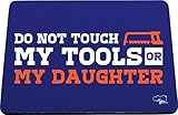Precio competitivo Hippowarehouse Do Not Touch my Tools or my Daughter Alfombrilla de ratón Impresa Accesorio Base de Goma Negra 240 mm x 190 mm x 60 mm