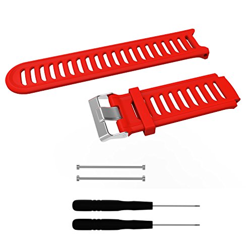 Huwokxix Watch Strap compatible with Garmin Forerunner 910XT,Adjustable Silicone Sports Strap Replacement Band