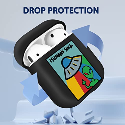 Joysolar For Airpods 1/2 Case Cute Cool Stylish Cartoon Ufo Silicone Cases For Apple Airpod Air Pods 2&1 Cover Unique Kawaii Fun Funy Fashion Design Soft Imd Shell For Girls Boys Girly (Ufo Alien) #TOP2