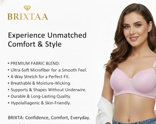 Image of Combo Pack of 2, Premium Women's Cotton Rich Non-Padded Wire-Free Lingerie Sets | Full Coverage Bra & Low Rise Panty with Lace Work | Bra Panty Sets