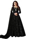 ready to wear lehenga type indian salwar kameez for women 45001 (black, SMALL)