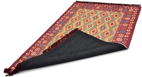 Image of Printed Rug Soft Floor Carpets with Anti Slip Backing for Living Room | Bedroom | Kids Room (Rust Multi, 4x6 Feet)