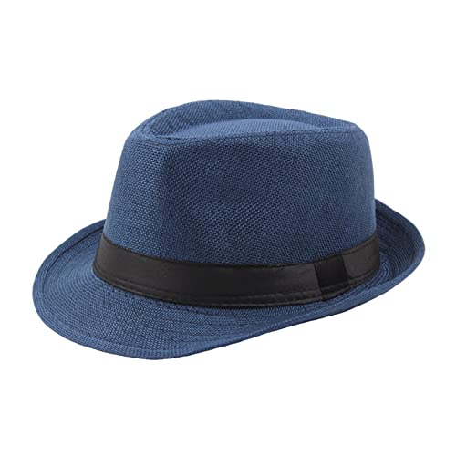 Urteryser Cappello Fedora A Tesa Corta Fedora Tinta Unita Spiaggia Estate Cappello Da Sole Accessorio Ganster - 5