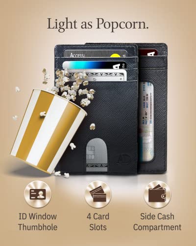 Access Denied Real Leather Slim Minimalist Mens Wallet - Thin Front Pocket Rfid Credit Card Holder Wallets For Men Holiday Gifts For Him #TOP2