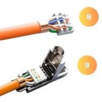 12x CAT 7 RJ45 Stecker werkzeuglos Netzwerkstecker LAN Stecker STP 10 Gbit – Ansicht 6