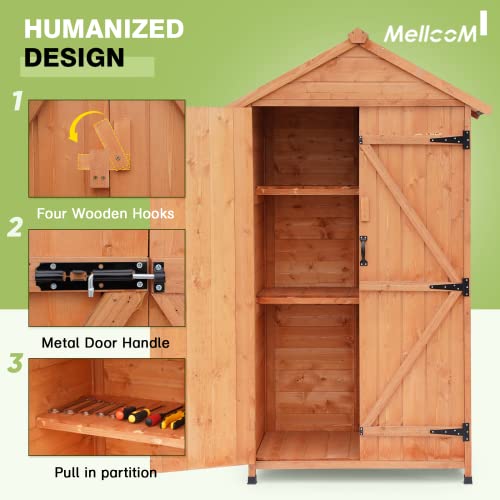 Hommow Outdoor Storage Shed, Wood Garden Shed With Double Lockable Doors, Weather Resistant Tool Shed Organizer For Patio, Garden, Backyard, Lawn #TOP4