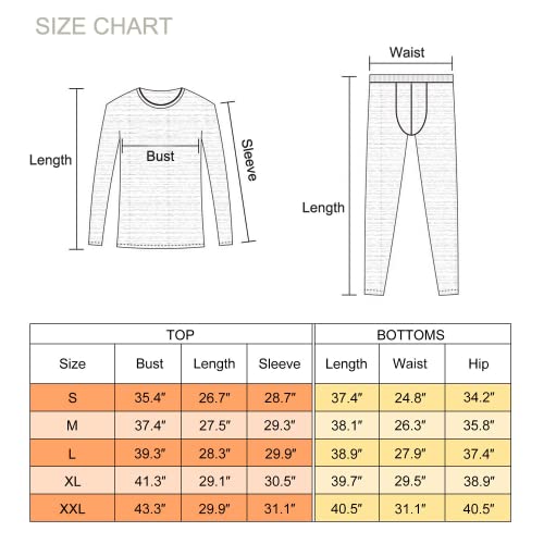 Buy UNIQUEBELLA Mens Thermal Underwear Set Long Sleeve Tops Long Johns