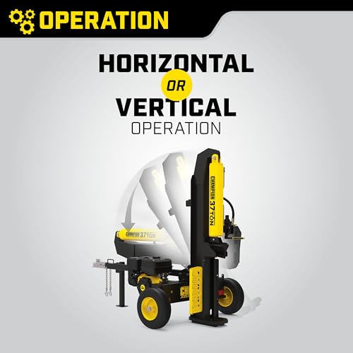 Champion Power Equipment 37-Ton Horizontal/Vertical Full Beam Gas Log Splitter with Auto Return
