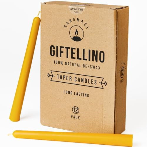Reines Bienenwachs Stabkerzen Set - Brenndauer von 7 Stunden - 100%...
