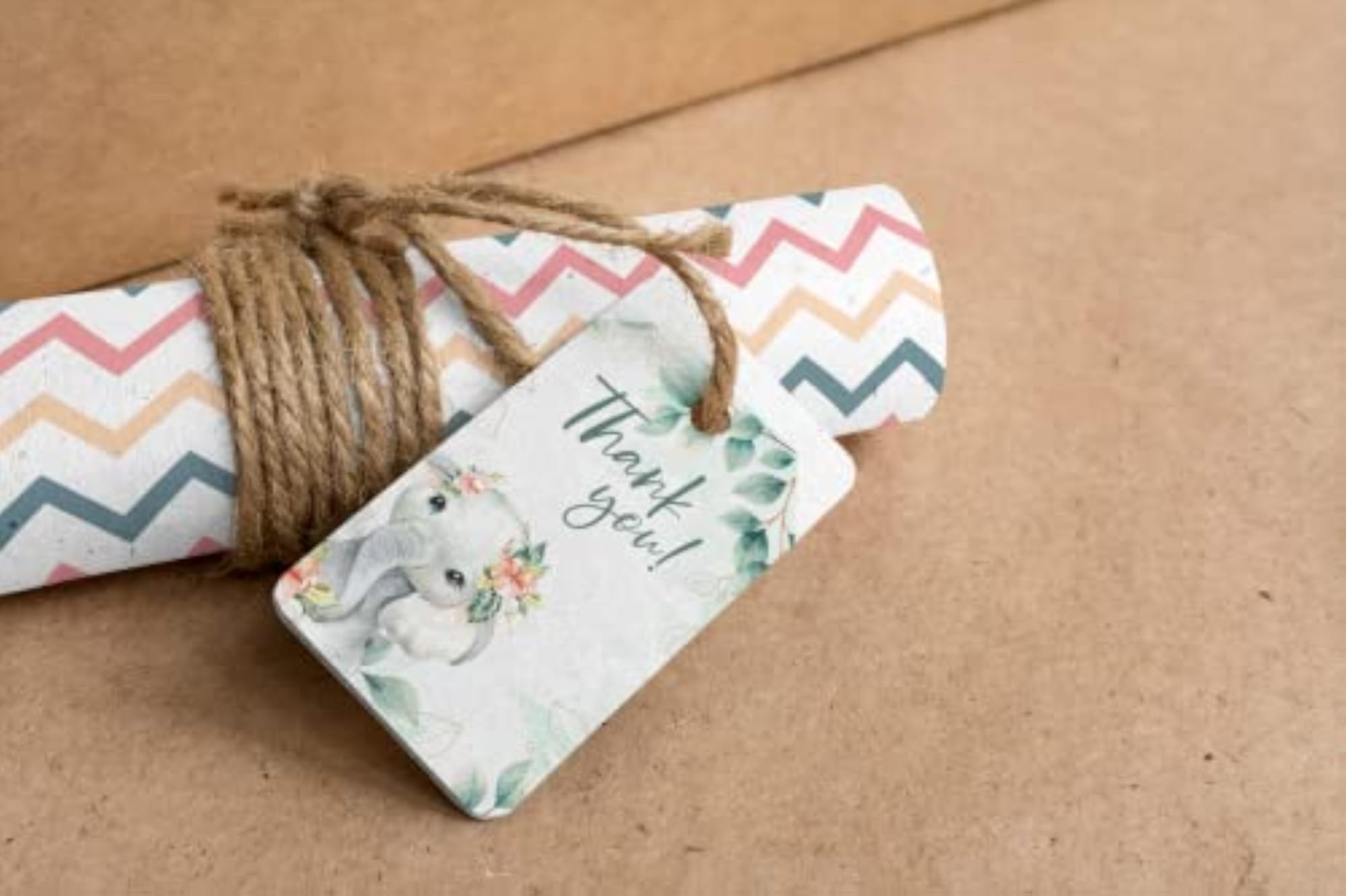 Elephant Theme Thank You Cards & Tags, 30 Pcs