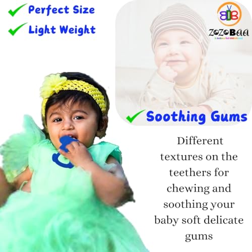 Image of Cute Shape Soft Silicone Teether for Baby Gums, Teething Toys for Babies, BPA Free, Pain-Relief, Non-Toxic, 100% Food Grade, Soothing, Easy to Grasp Chewable - Rhino+Dog (Pack of 2)