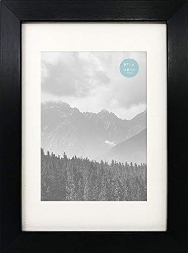 REAL GLASS 9x7" For 7x5" Frame With Mount - 7x5 inch Picture Frame With Mount - Thin Black Oxford Premium Photo Frame With Soft Cream Mount