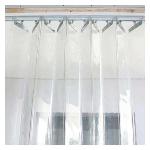 Cortina de Puerta de Tiras Transparentes, Plegable, corrediza y Colgante, de plástico, de PVC, fácil de Instalar (165 x 280 cm)