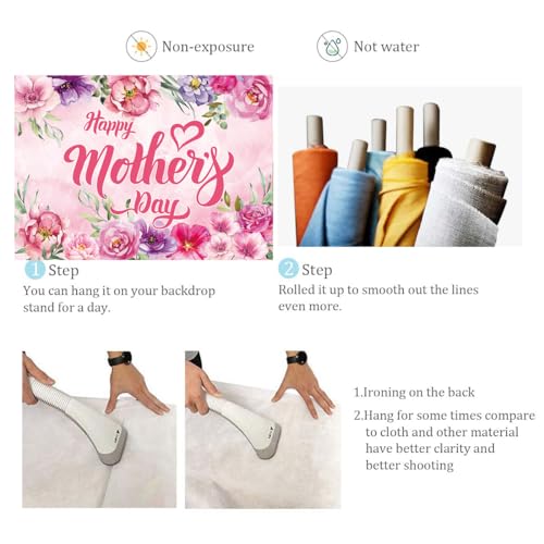 Toile de fond Happy Mother's Day de grand format pour studio photo de fête