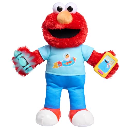 Sesame Street Just Play Peluche d'apprentissage Elmo, Jouets pour Enfants de 18 Mois