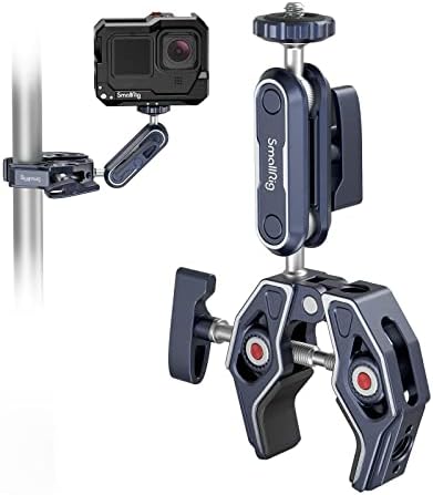 SmallRig Super Clamp Ballhead Magic Arm Camera Clamp, Crab-Shaped Monitor Clamp with 1/4"-20, 3/8"-16 Threaded Holes for Gopro/DSLR Camera/Stabilizer - 3757