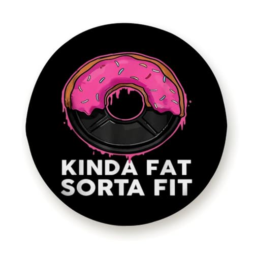 Kinda Fit Sorta Fat Funny Donut Weight Gym Spare Tire Cover, Wheel Cover with Wolf Print Waterproof Dust-Proof Universal Fit 15 inch