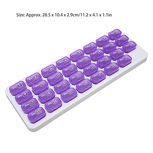 Maandelijkse Pillendoos 31 Dagen Pillendoos Geordend Per Week, 4 Weken Een Maand Pillendoosje met Stofdichte Container voor Pillen/vitamine/visolie/supplementen - Afbeelding 5