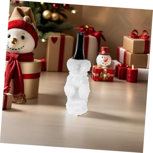 Botellas navideñas de felpa: 8 envolturas para decoración de mesas 5