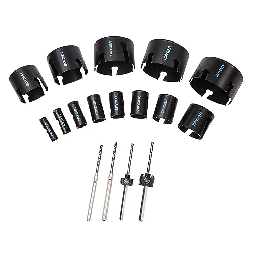 Spyder 600809 Tungsten Carbide Tipped Rapid Core Eject Plumbers Hole Saw Kit, 17-Piece