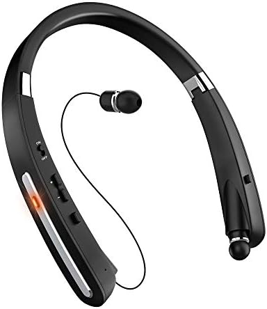 Bluetooth Headset, Bluetooth Headphones-LBell 30 Hrs Playtime Wireless Neckband Design W/Foldable Retractable Headset Compatible Cellphones as Xs MAX/ 8/7 Plus Samsung Galaxy S9 Note 8