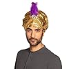 Boland 81015 – Tulband Sultan Selim, goud, parel juwelen, veren, witte edelsteen, pet, carnaval, themafeest