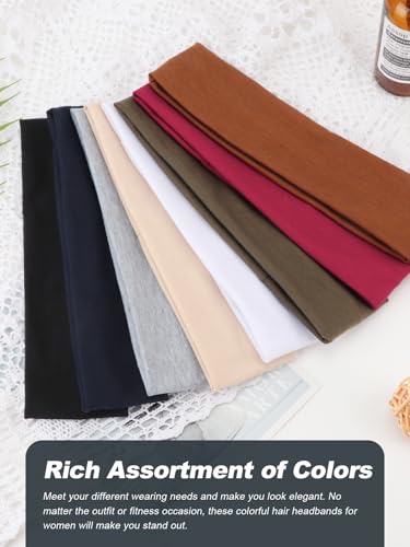 Image of DRESHOW 16 Pcs Sports Headbands for Women Non-Slip Stretchy Fashion HairBand Curly Hair Headband Soft Hair Accessories for Daily Wear Workout Yoga Running