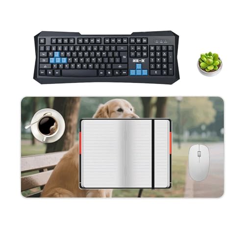 Desk Pad Protector 24x12 Inch Extended Dog Resting miniatura 4