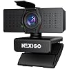 NexiGo N60 Pro 4K Webcam for PC, 4K UHD Sony Sensor, Autofocus, 1080p 60 fps, Noise-Canceling Mics, Privacy Cover, Distortion-Free Lens, 4X Digital Zoom, Works with Switch 2/Zoom/Teams/Google Meet