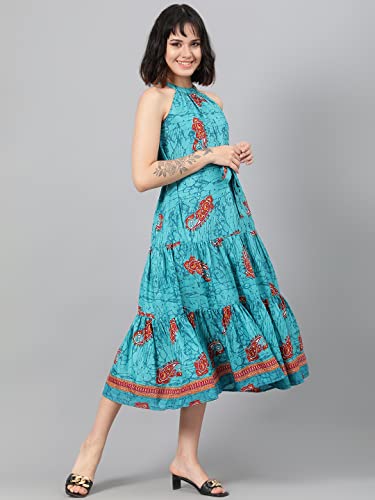 Image of KOTTY Polyester Fit and Flare Midi Women Dress