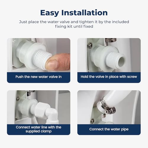 Image of 2-Pack 385311641 RV Toilet Water Valve & 385311658 Flush Ball Seal Replacement Kit Leak-Proof for Sealand Dometic 300 /301 /310 /311 /320 /321 Series RV, Marine, Pedal Flush Toilets