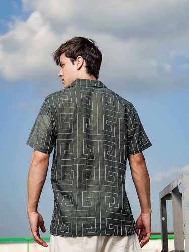 Image of Lymio Regular Fit Shirt for Men|| Men Stylish Regular Fit Shirt (Linen-E-Squre)