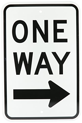 Panneau de signalisation contre-sens évité Brady 115233 noir et blanc One Way R6-2R