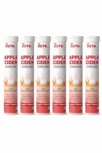 Image of Apple Cider Vinegar Effervescent Tablets | Apple Flavour | With Mother Vinegar, Pomegranate Extract, Vitamin B12 & Vitamin B6 | Fizzy Drink Tablets | 90 tablets