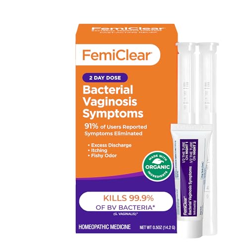 FemiClear Bacterial Vaginosis Symptoms Ointment 2-Day Dose 0.5 Oz Fast-Acting Vaginal Relief for Odor Itching & Discharge Supports pH Balance & Vaginal Health All-Natural & Organic Ingredients