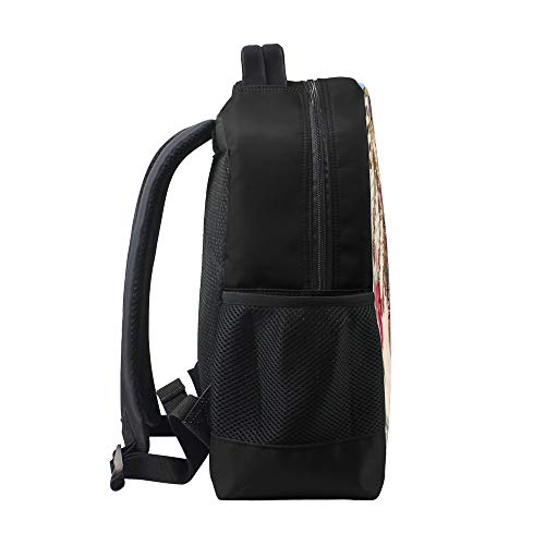 Sac à dos en maille polyester ZhiMi au motif fleurs géométriques - 4