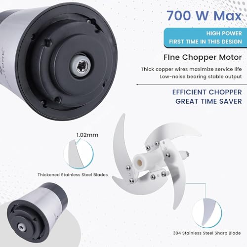 Image of SKYTONE Electric Chopper, Meat Chopper With Stainless Steel Bowl Heavy 700W Motor - 2 Speed Modes For Kitchen Food Processor, Meat, Vegetables, Onion, Mince (3 Liter)