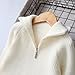 Girls Boys Half Zip Knit Retro Sweaters Kids Spring Autumn Solid Long Sleeve Tops Casual Cute Outerwear Thick Sweater White