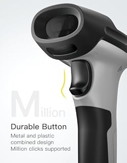 Inateck Lettore di Codici a Barre 1D 2D QR, Pistola Barcode Scanner Wireless con Batteria 2600mAh e Protezione Antishock 1.8m, Lettore Barcode per PC Computer Android iOS, con APP e SDK, BCST-72