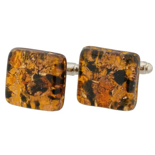 Mancuernillas de Vidrio Murano Azul y Púrpura hechas a mano para Hombre miniatura 1