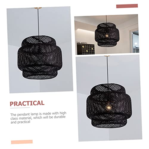 Happyyami Abajur Tons De Lâmpada Preta Decoração Vintage Luzes Pendentes Pretas Luminária De Teto Vi