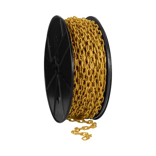 Mr. Chain Plastic Barrier Chain Reel, Gold, 3/4-Inch Link Diameter, 200-Foot Length (00109)