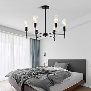 XILICON Black Sputnik Chandelier Vintage Metal Semi Flush Mount Ceiling Light Modern Style Chandelier 6 Lights Sputnik Lighting XILICON Black Sputnik Chandelier Vintage Metal Semi Flush Mount Ceiling Light Modern Style Chandelier 6 Lights Sputnik Lighting