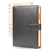 Rantuns Travel Journal Notebook Vintage Retro Handmade Leather Lined Journals 200 Pages with Replacement Paper Refillable NoteBooks for Work Taking Notes by ai-natebok, 6.9 X 9.17inch (Black)