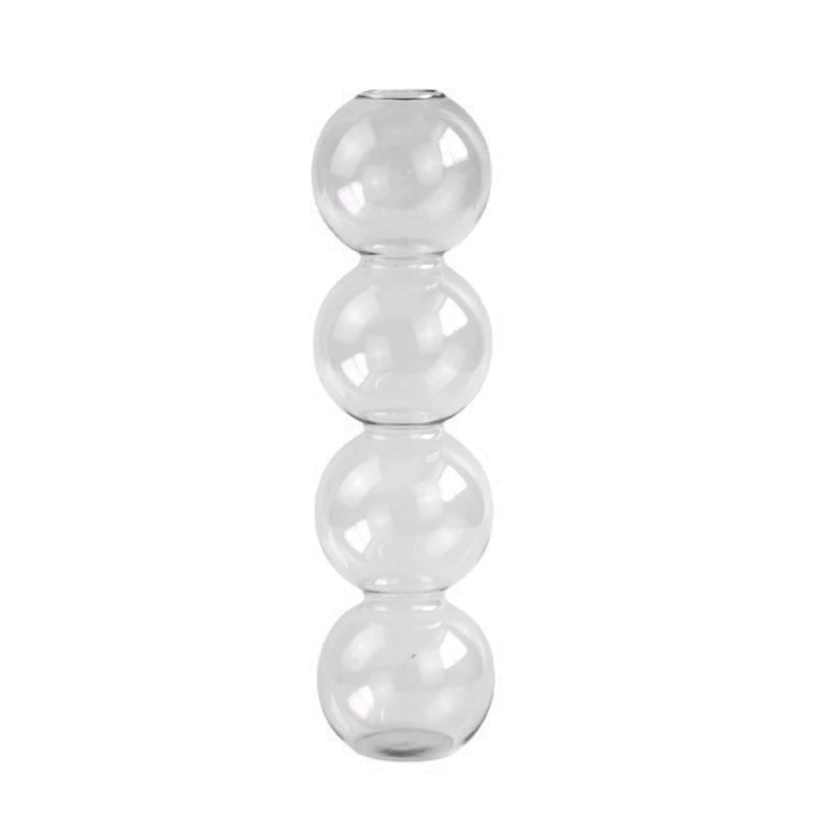 JYCRA Clear Glass Bubble Hydroponic Vase,7 Inch Cute Style Bubble Vase Unique Floral Vase for Wedding Table Home Decoration(Grey,4)
