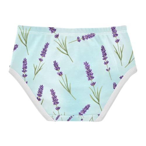 Toddler Girl Panties, Lavender Flowers Purple Blossoms Girls' Cotton Brief Underwear, 2–8 Years2