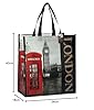 London Souvenir Big Ben and Telephone Box Shopping Bag Black/White/Red Telephone #1